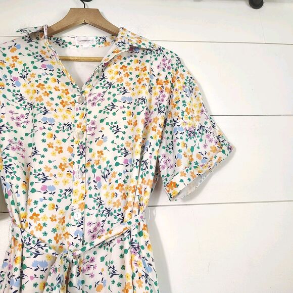 Summersalt The Do It All Belted Shirtdress in Wildflower Fields Print Size M - Picture 4 of 10